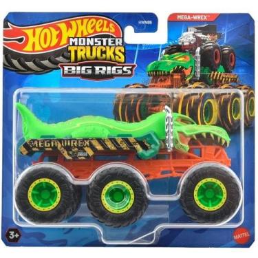 Imagem de Hot Wheels Monster TRUCKS Caminhoes Reboque Mega WREX Verde Mattel HWN