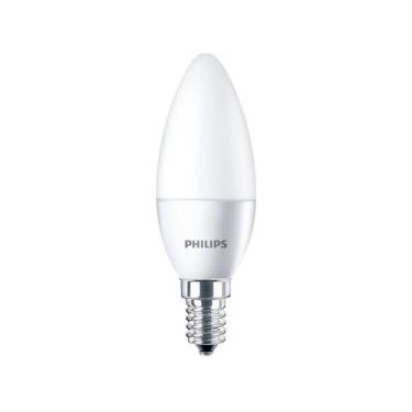 Imagem de Lampada Vela 3.5w Philips Quente 2700K E14 Adaptador E27, Amarela, 3,5