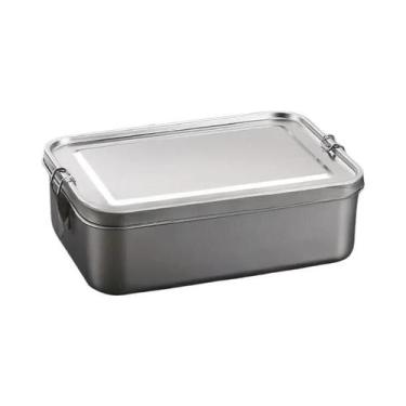 Imagem de Caixa De Almoço De Aço Inoxidável Com Fecho, Recipientes Metálicos Par