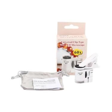 Imagem de Microscópio Universal Com Clip LED 60X, Lente De Aumento Para Joias Co