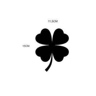 Imagem de Adesivo trevo de quatro flores carro moto decoração 15cm preto - ARTEM