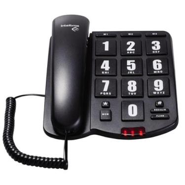 Imagem de Telefone Intelbras com Fio teclas grandes Tok Fácil - Preto, Preto
