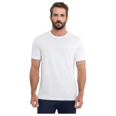 Imagem de Camiseta Masculina Algodão Pima Peruano Básica Hangar 33, Branco, G
