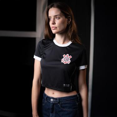 Imagem de Camisa Cropped Corinthians 1910 Dry Preto Feminina-Feminino