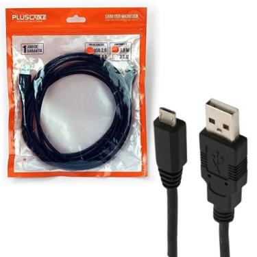 Imagem de CABO USB 2.0 AM x MICRO USB 1,8m PC-USB1804 PLUS CABLE - PLUSCABLE