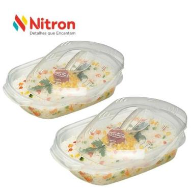 Imagem de Kit 2 Travessa Multiuso Para Micoondas 1,5 Litros Nitron