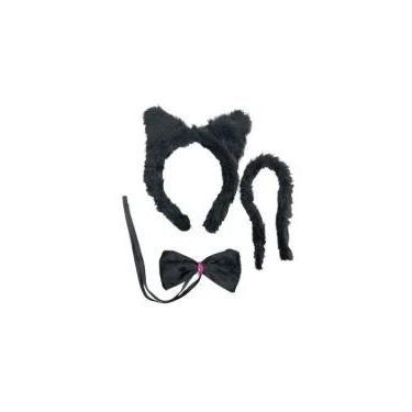 Imagem de Kit Gata Preta de Pelúcia - Fofo e Colecionável Cor:Preto - Genérico, 