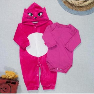 Imagem de Macacão inverno plush bebê com bory - bichinhos da floresta - ERA UMA 