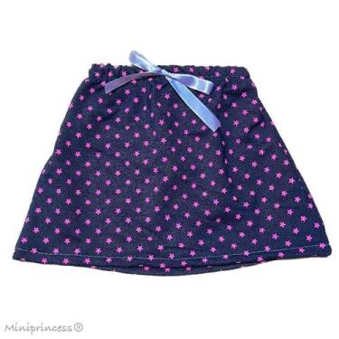 Imagem de saia moletinho estampada - mini princess, Azul estrela rosa, 6