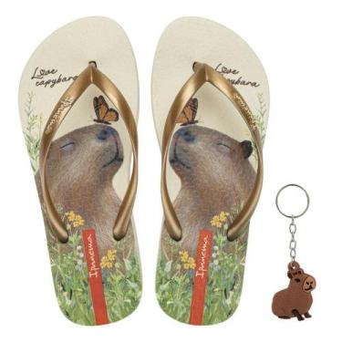 Imagem de Chinelo De Dedo Infantil Menina Ipanema Kids My Pets, Bege, Ouro, 35