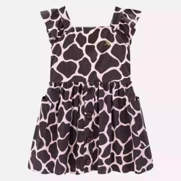 Imagem de Vestido Bebê Menina em Tricoline Animal Print Milon, Rosa, 2