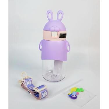 Imagem de Garrafa Infantil Plástica Coelho Alça Decorada 600ML B57-105 - Sanyuey