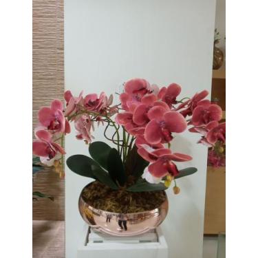 Imagem de Arranjo Artificial Orquídeas Rosa com Folhagem. - Espaço das Flores