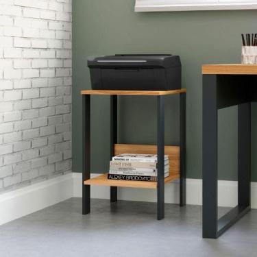 Imagem de Mesa Auxiliar Em Mdf 40 X 44 X 60 Cm Freijó/preto Fosco F14 - DALLA CO