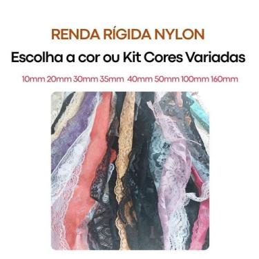 Imagem de Renda Rígida Poliamida 20mm 37mm 50mm 100mm Várias larguras Nylon RNyl