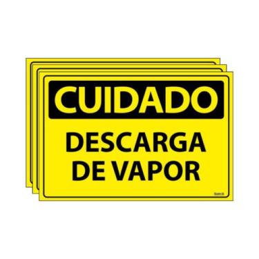 Imagem de Combo 3 Placas De Sinalização Cuidado Descarga De Vapor 30x20 Ecom IA 