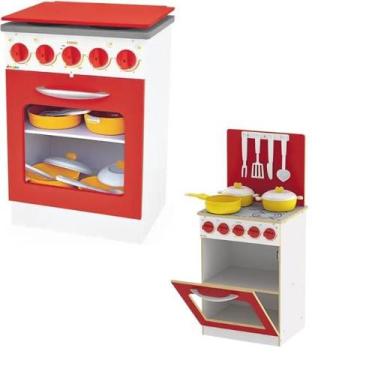 Imagem de Fogão Super Chef - Vermelho: Onde a Magia Culinária Ganha Cor! - Junge