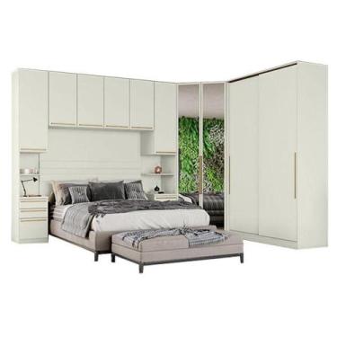 Imagem de Quarto Modulado Casal Ambiente Composição 5 New Predileto 5 Peças Arei