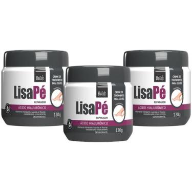 Imagem de Kit 3 Creme Reparador Lisa Pe BioSoft Acido Hialuronico Ressecamento D