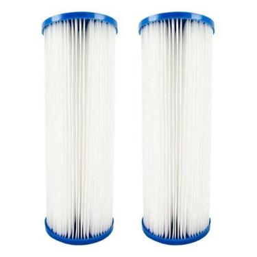 Imagem de Kit 2 Refil Filtro Agua 20  Bb Plissado Lavável Reutilizável Branco - 