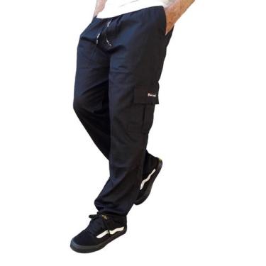 Imagem de Calça Cargo Masculina 6 Bolsos Skate Militar - Via Lance, XG, Preto