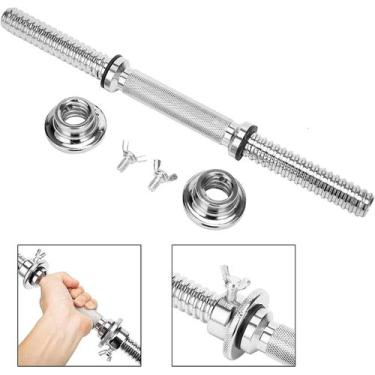 Imagem de Halter Barra Rosca Rápida Maciça Cromada 40cm Academia - Unidade - Leq