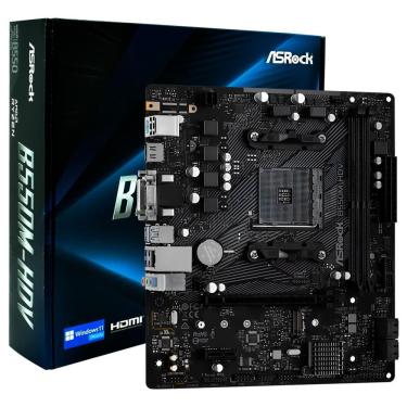 Imagem de Placa Mãe B550M-HDV Socket AM4 VGA DDR4 Micro-ATX Desempenho para Processadores AMD Asrock