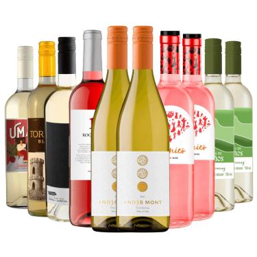 Imagem de Kit 10 Vinhos Brancos e Rosés Especial