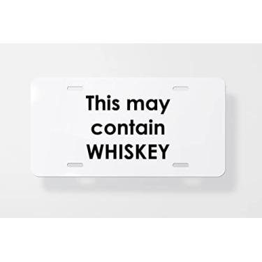Imagem de Esta capa de placa de licença pode conter uísque – capa de placa de licença nova para carro – capa de moldura da placa de carro 15 x 30 cm