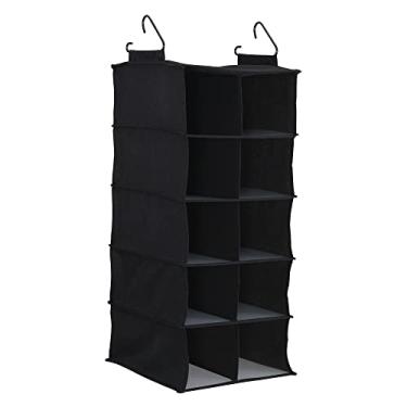 Imagem de Household Essentials Organizador de sapatos para pendurar com 10 bolsos para armário, preto