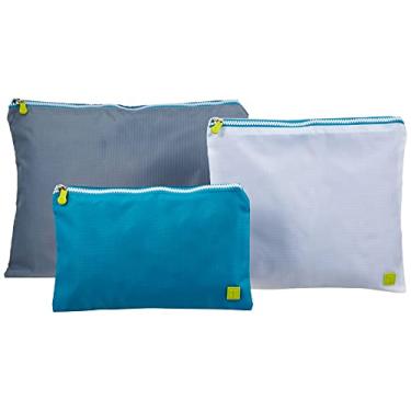 Imagem de InterDesign 07380 Packing Pouches (Set of 3) Travel Bag- Grey/Aqua/Lime