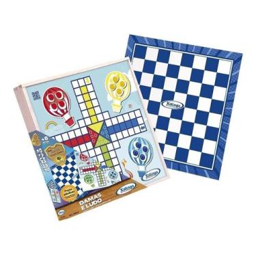 Jogo de Tabuleiro Dama e Ludo Tabuleiro em Madeira Jogo 2x1 Brinquedos  Junges