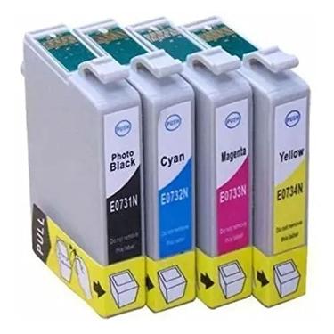 Imagem de KIT Cartucho de Tinta Compativel TO731 732 733 734 kit 4 cores-Compatível com: T10, T20, C79, TX200, TX209, TX210, C110, CX7300, CX4900, CX5900, TX300