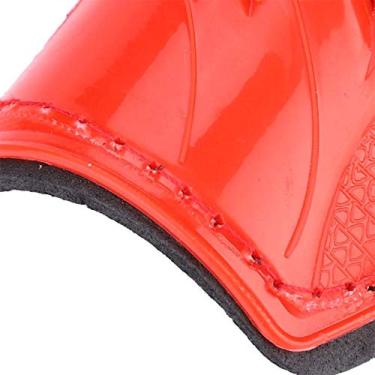 Imagem de Caneleiras de futebol, caneleiras resistentes, 5,91 x 3,07 x 1,18 polegadas limpáveis ​​para jogadores de futebol de treino(vermelho)