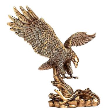 Imagem de Estatua Águia Resina Dourado Envelhecido 18 Cm Alt. 25 Larg.