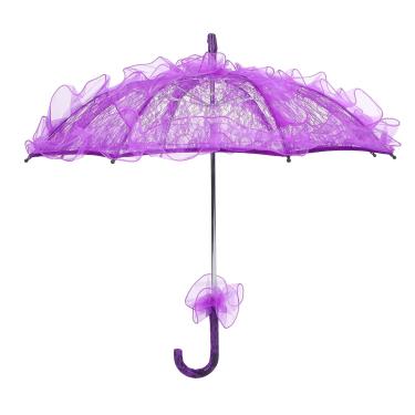 Imagem de Guarda-chuva de renda,guarda-chuva de guarda-sol de renda de tecido dobr¨¢vel Homeford para noiva, guarda-chuva de noiva de casamento vintage para decora??o de foto senhora, 9,8 x 2,9 pol.(purple