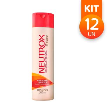 Imagem de Shampoo Clássico Neutrox Com Queratina Hidrolisada Hidratação Poderosa 300ml (Kit com 12)