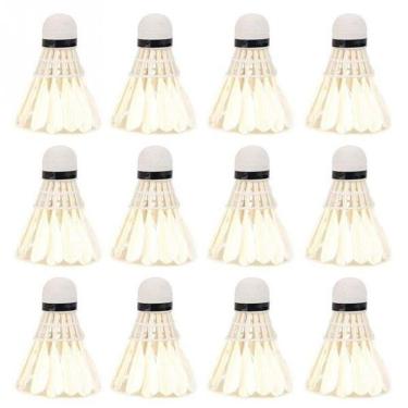 Imagem de Peteca Para Badminton Pena De Ganso - 12 Peças