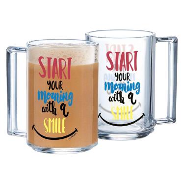 Imagem de LUMINARC A LA BONNE CANECA 11x6x6cm 320ml VIDRO TEMPERADO TRANSP DECORADO