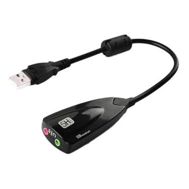 Imagem de Adaptador Placa De Som Usb 7.1 Entrada P2 Fone Microfone