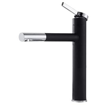 Imagem de Torneiras de banheiro misturador de bacia alta pia alta torneira gourmet torneiras de lavatório torneira de água quente fria 360 torneira guindaste latão preto, prata preta, china