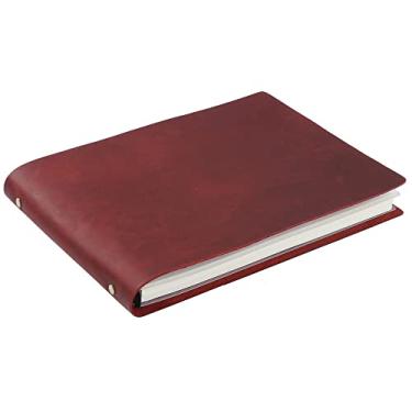 Imagem de A4 plano de anel horizontal bloco de notas retrô caderno de negócios, vermelho, 1 PCS