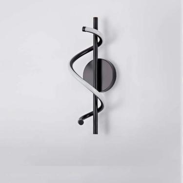 Imagem de Arandela Moderna Espiral Preto 40cm Led 14W 3200K Bivolt