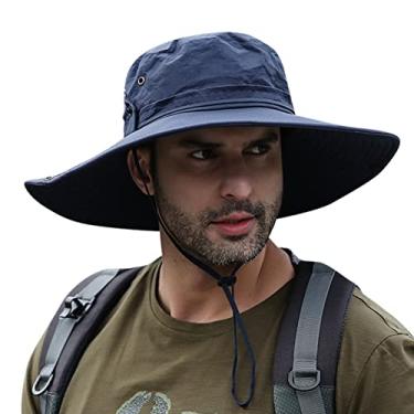 Imagem de Chapéu de sol, Moniss Chapéu de sol de aba larga proteção UV chapéu de balde dobrável para pesca caminhada acampamento 12 cm aba