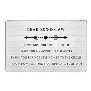 Imagem de Laluminter Presentes genros da sogra, cartão de aniversário para genro, presente de dia de casamento para carteira de noivo, divertidos