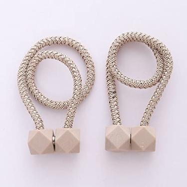 Imagem de Fivela de cortina de ímã de polígono de diamante criativa sem perfurar gravatas de cortina de geração de fivela de sucção magnética simples, T8,2 PCS
