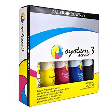 Imagem de Daler Rowney System3 Conjunto de tinta acrílica de 5 tubos para adultos - Materiais de pintura acrílica para artistas e estudantes - Tintas acrílicas para murais em tela e mais - Tintas de arte para qualquer conjunto de habilidades