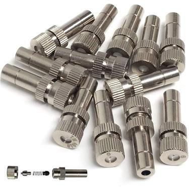 Imagem de Bocal de névoa Resnstar para sistema de resfriamento ao ar livre, 10 peças Mister Bocal Atomizador de névoa de pulverização para jardim, umidificação, paisagem, controle de poeira, 0,024 polegadas (tamanho: 0,6 mm)