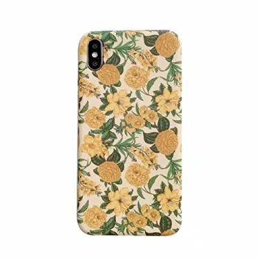 Imagem de Capa de telefone com padrão de flores silvestres para iPhone 14 Pro Max pequena flor amarela romã padrão capa à prova de choque para iPhone 13 11 12 Pro Max Mini XS X XR 7 8 14 Plus (iPhone13 Pro Max, pequena flor amarela)