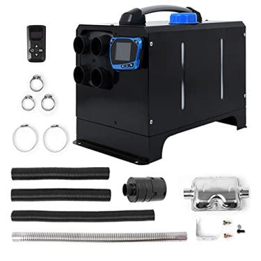 Imagem de Aquecedor de ar diesel, aquecedor de caminhão 12V, aquecedor de estacionamento portátil com monitor LCD de controle remoto, aquecimento rápido de furo único tudo em um para carros caminhões de ônibus motor-casa e barcos, preto 2,12V 5KW